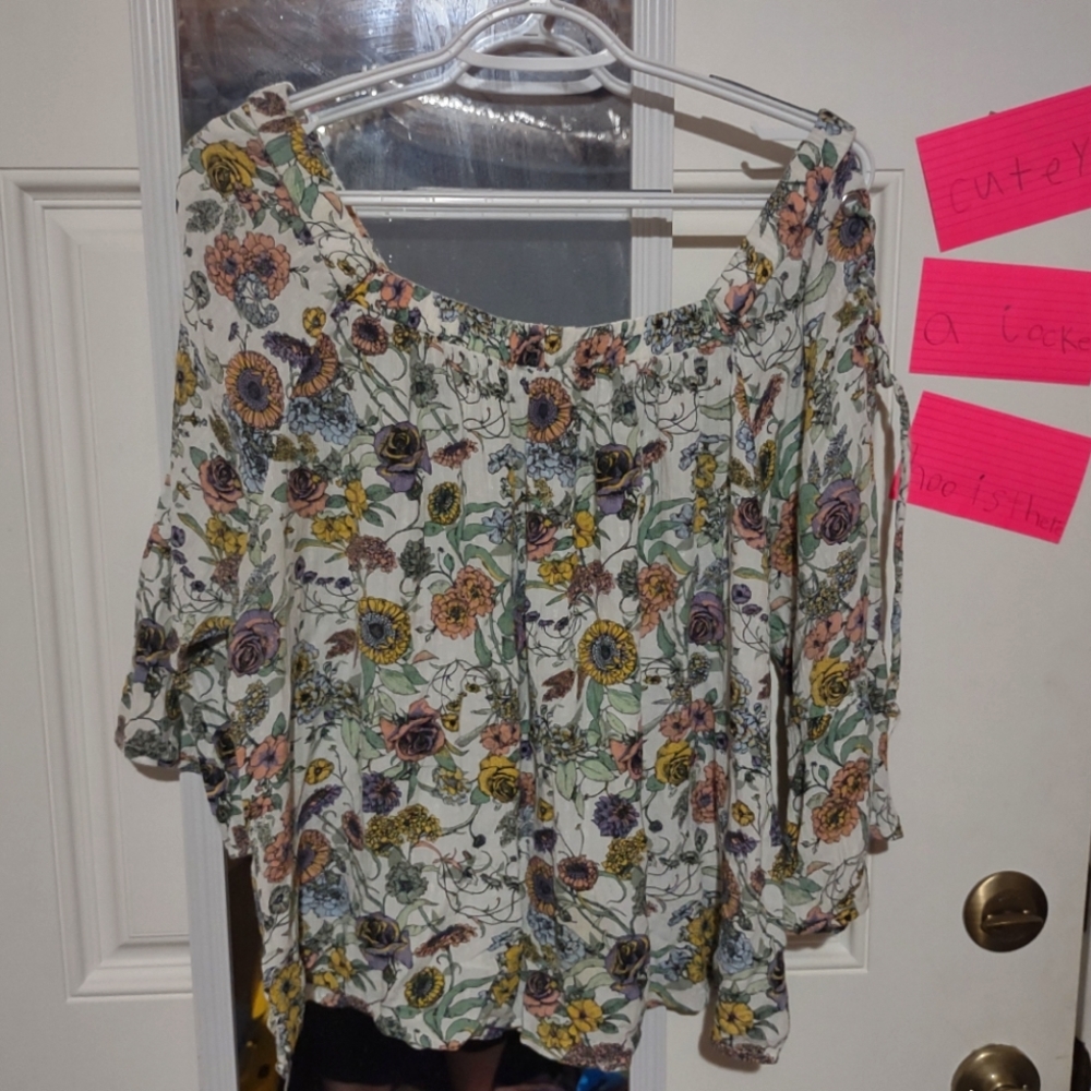 Maurices XL floral off shoulder top